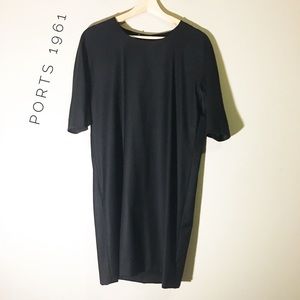 Classic black dress with beautiful draped back