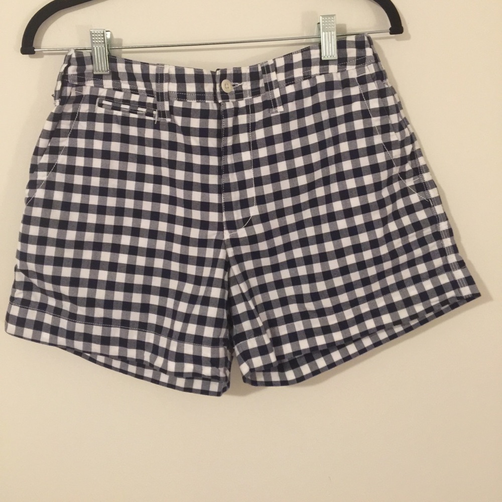 EUC Polo Ralph Lauren Navy Gingham Shorts, Sz 6
