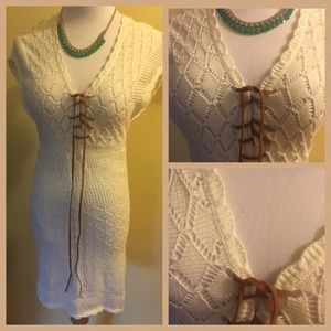 NTW Guess white crocheted bodycon dress