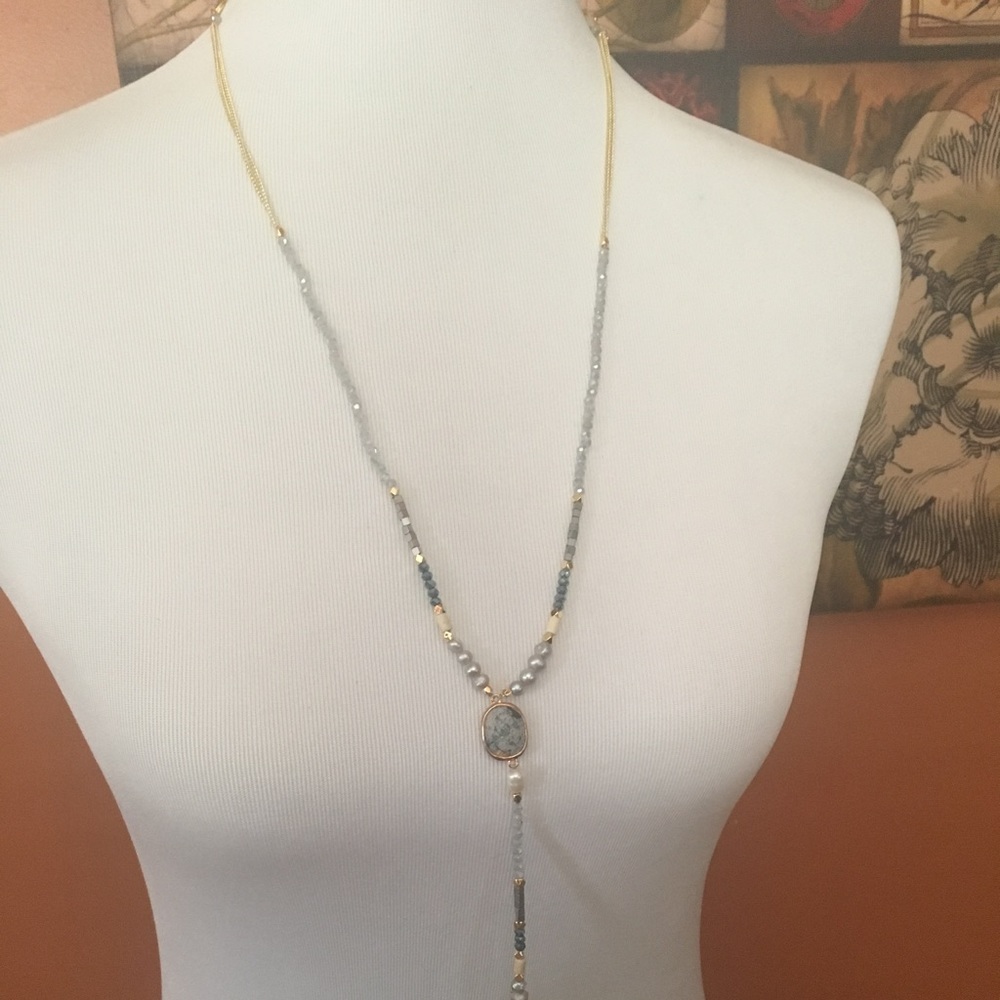 Statement Beaded Faceted Necklace