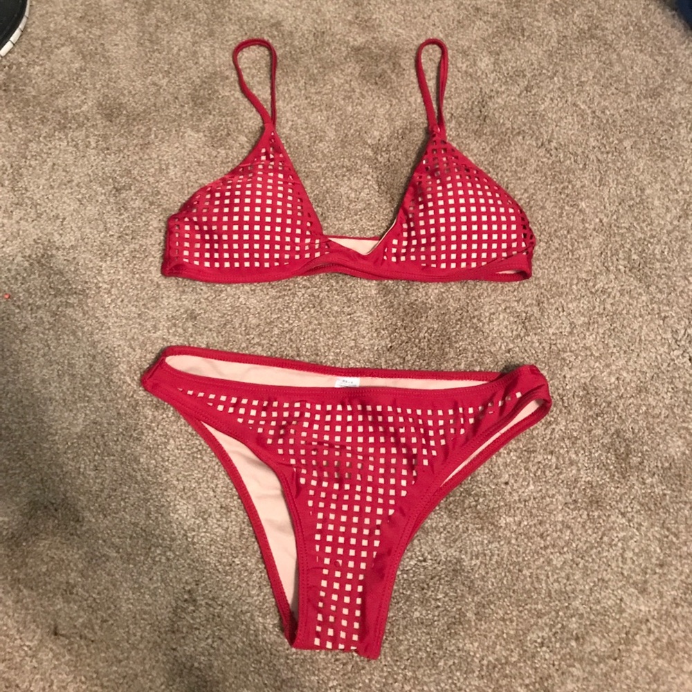 Red bikini set