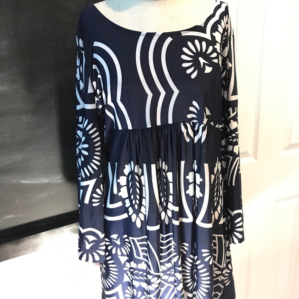 Navy and white ladies mini dress
