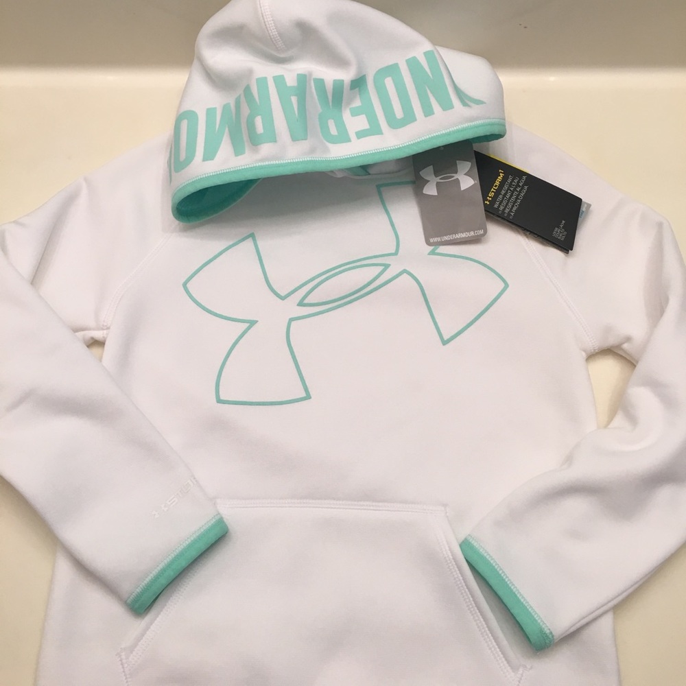 New Under Armour Big Logo UA Girls Hoodie - Picture 5 of 7