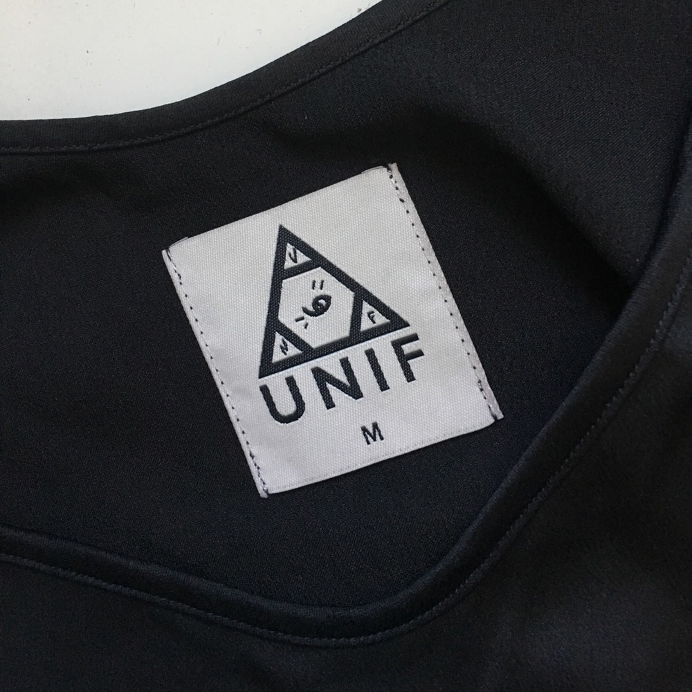 UNIF Black Satin Charmeuse Ruffle Slip Mini Dress - Picture 4 of 4