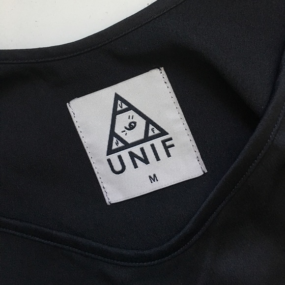 UNIF Black Satin Charmeuse Ruffle Slip Mini Dress - Picture 4 of 4