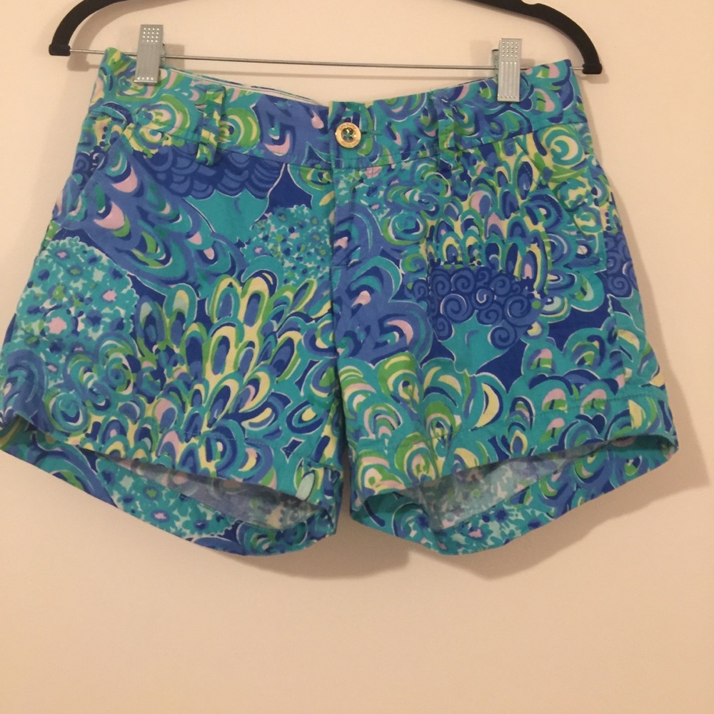 Lilly Pulitzer Lilly's Lagoon Callahan Shorts Sz 0