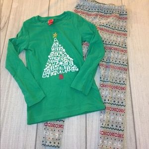 Girls 4/5 Christmas Pattern Outfit