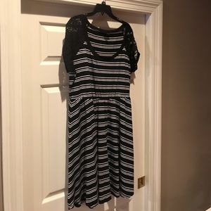 Black with white stripe dress