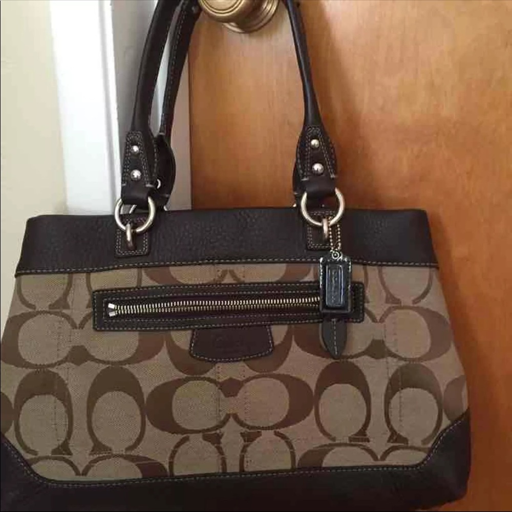 Signature brown Coach shoulder bag