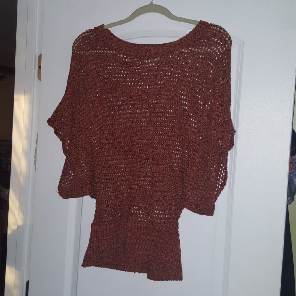 crocheted knit top