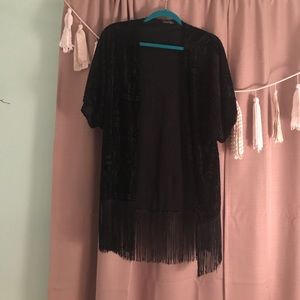 Black velour tribal open top