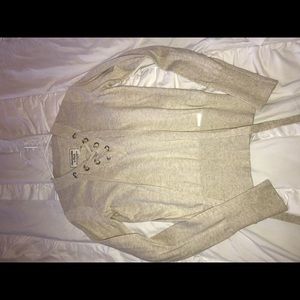 a&f lace up sweater