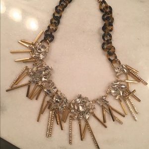Tortoise/gold baublebar fringe statement necklace