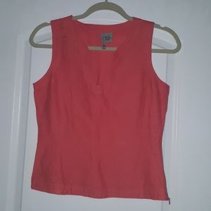 Salmon colored linen tank top