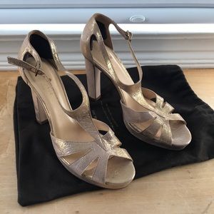 Kate Spade gold t-strap sandal