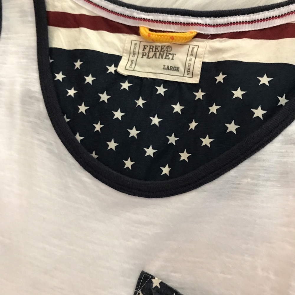 NWT Men's Free Planet White Patriotic Tank - Picture 2 of 4