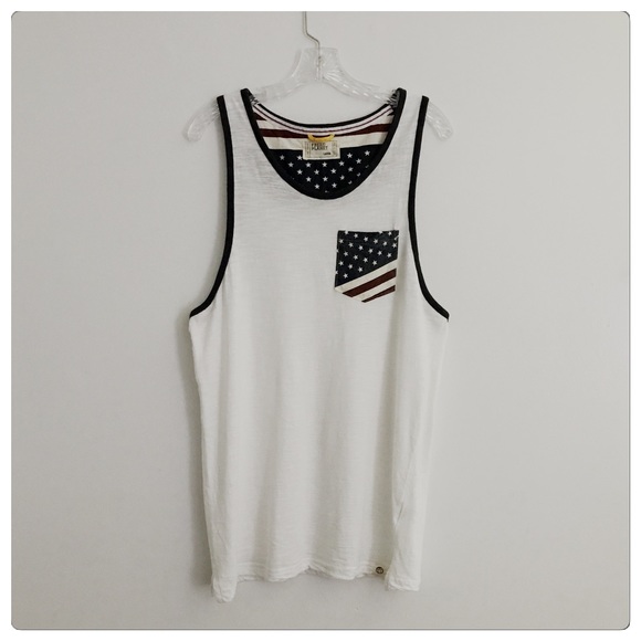 NWT Men's Free Planet White Patriotic Tank - Picture 3 of 4