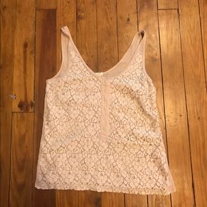 J Crew pink lace tank top
