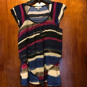 Cap Sleeved Stripped Blouse