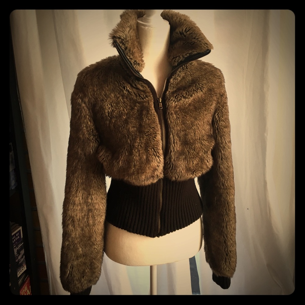 Express faux fur coat
