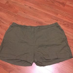 Olive Green Linen Shorts!