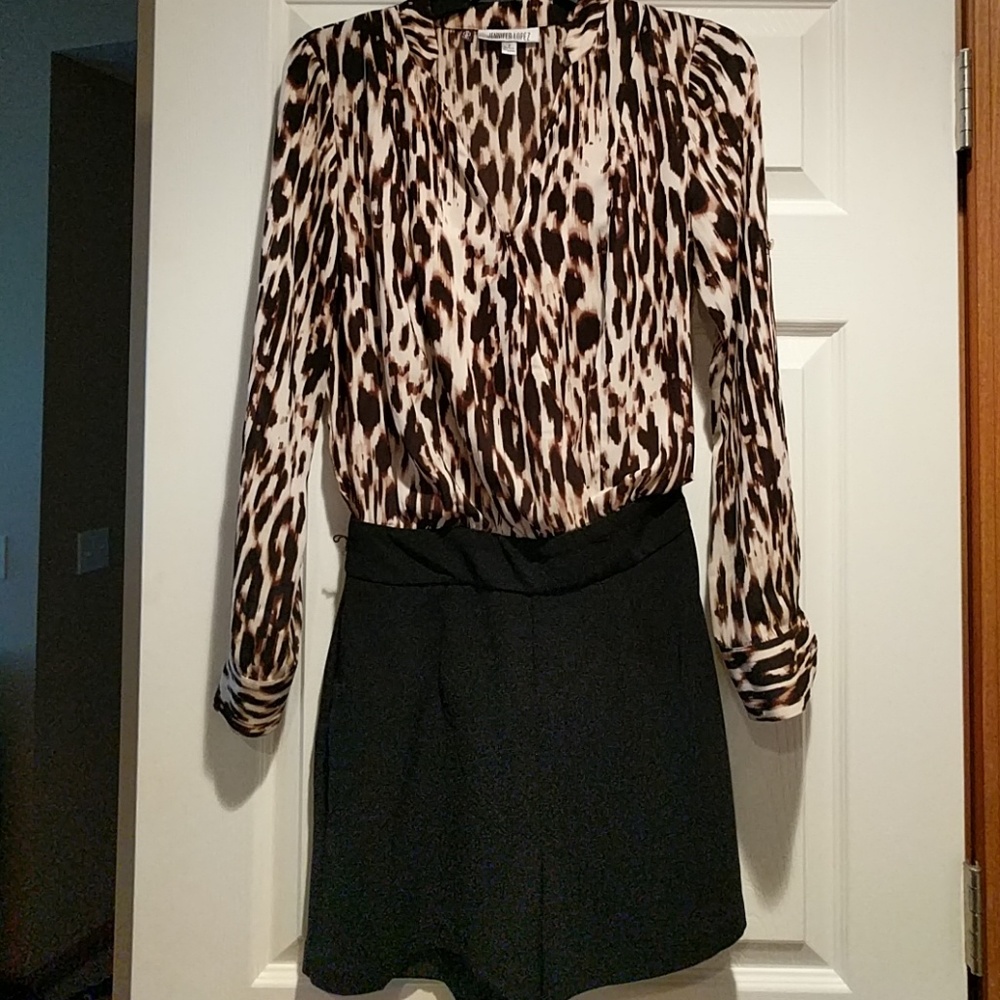 Leopard romper- black shorts