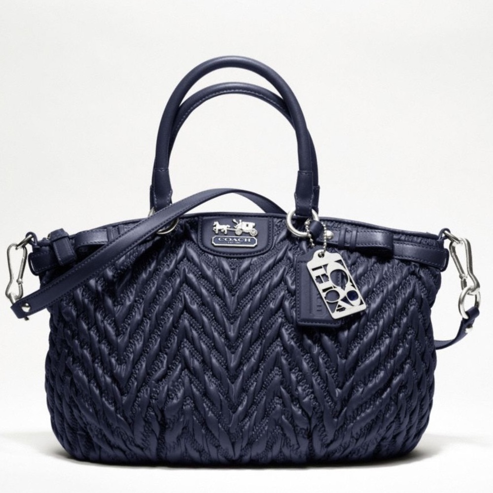 COACH MADISON SOPHIA Navy Satchel 70th ANNIVERSARY