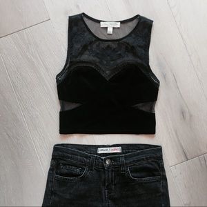 Urban Outfitters • Velvet top with sheer details