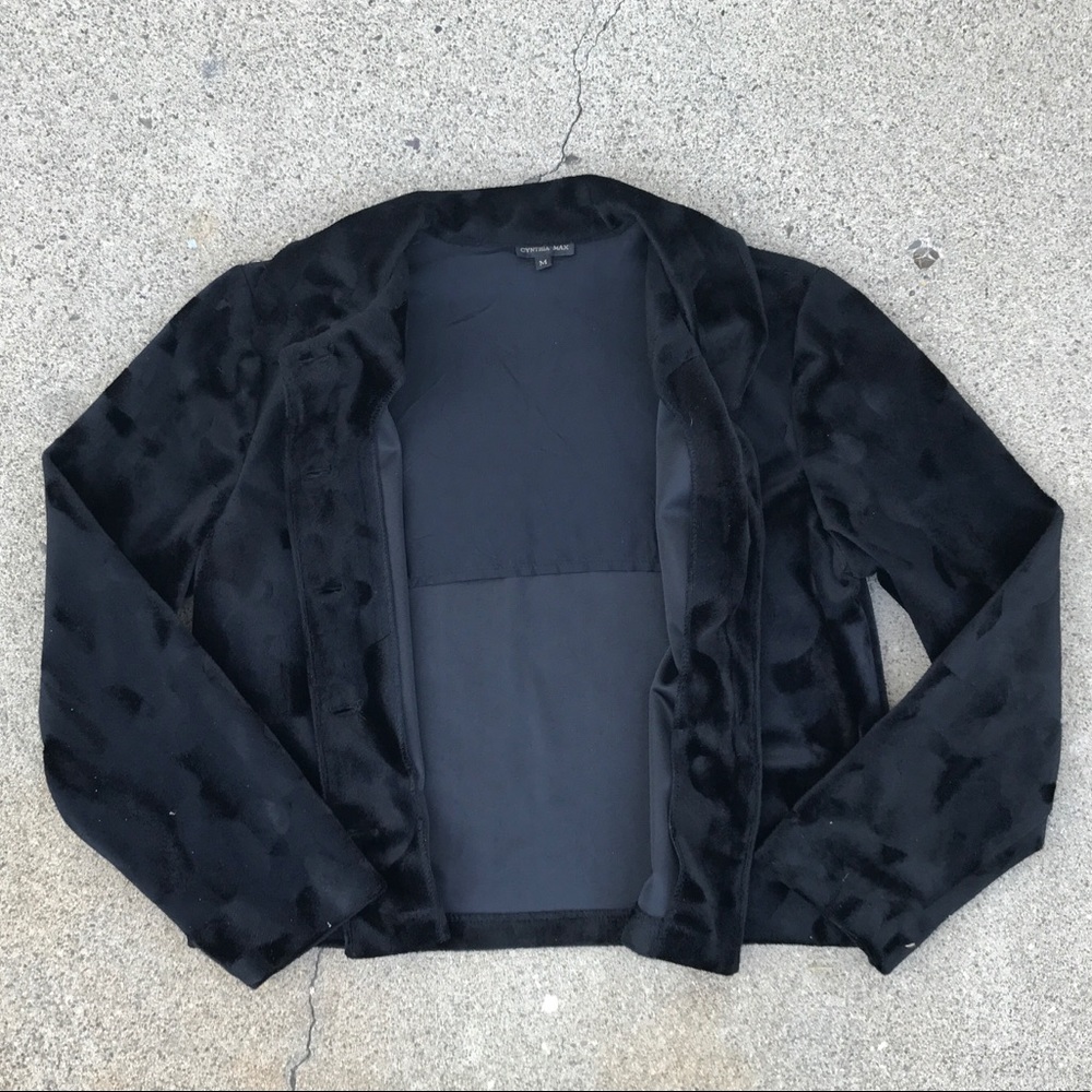 Crushed velvet black coat/jacket