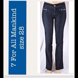 7 for all Mankind dark wash and gold detail