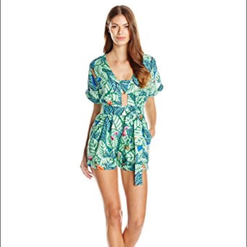 Mara Hoffman Green Palm Print Romper - Picture 4 of 8