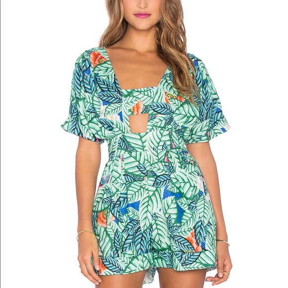 Mara Hoffman Other - Mara Hoffman Green Palm Print Romper