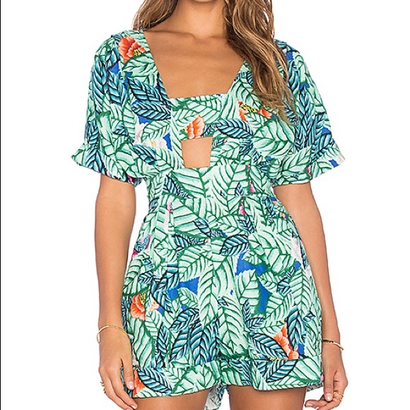 Mara Hoffman Green Palm Print Romper - Picture 5 of 8