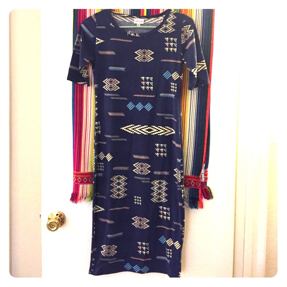 LuLaRoe pattern midi dress