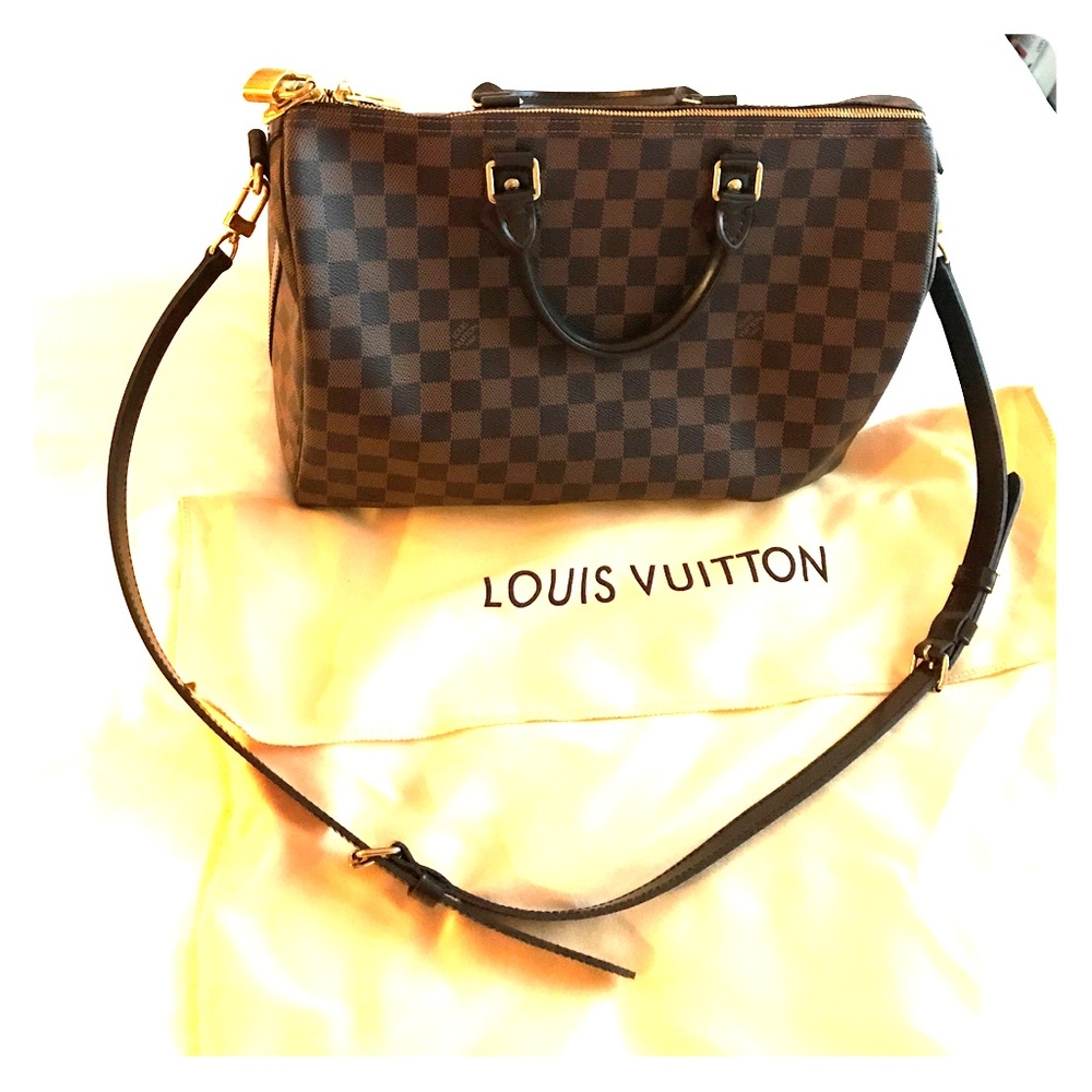 Louis Vuitton Damier Canvas speedy 30 long strap