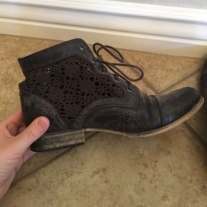 Unique thrifted Lace booties