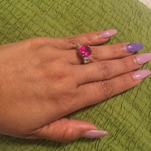 Lab created ruby beautiful ring