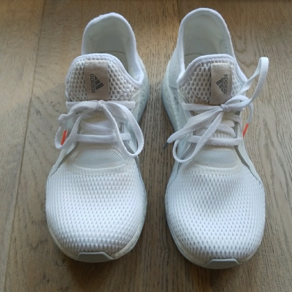 White Adidas pureboost women's size 8
