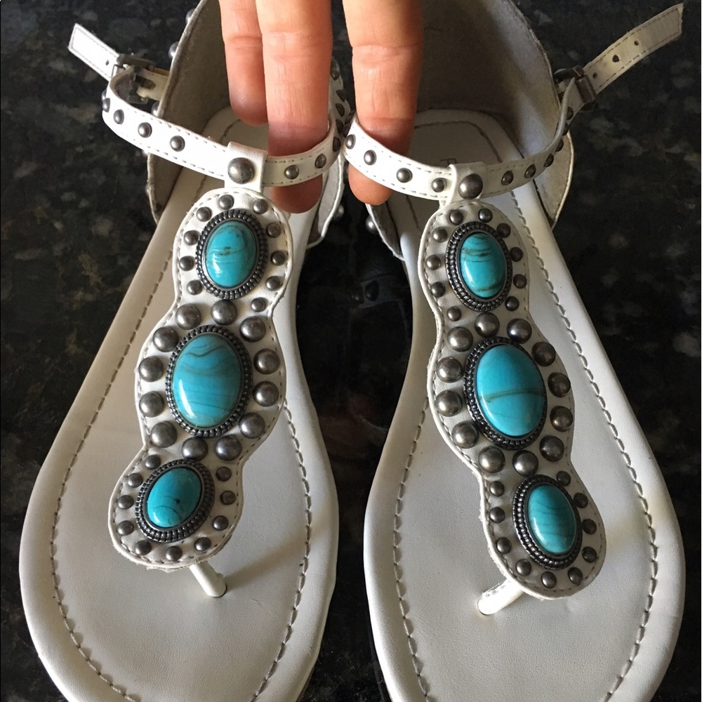 Rampage white leather sandals - size 6