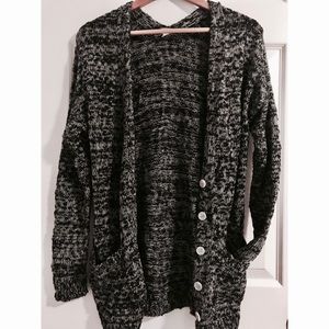 BP Marled Gray & Black Sweater Cardigan