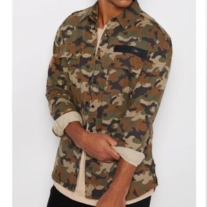 Camo Military Twill Button Down Shirt
