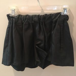 Rag and bone black leather shorts