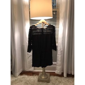 Black romper with crochet top from Lou & Grey