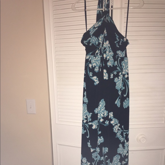 Women's Long Floral Halter Maxi Dress, XL - Picture 2 of 3