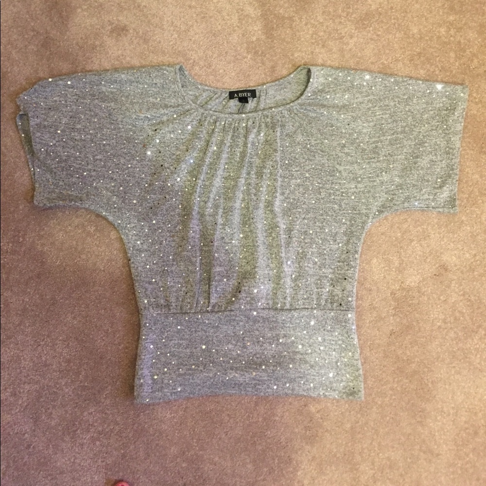 Amy Byer dressy gray top!