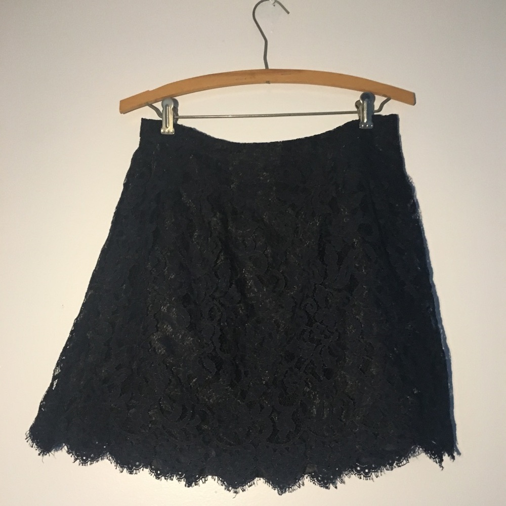 Navy blue J. Crew lace skirt
