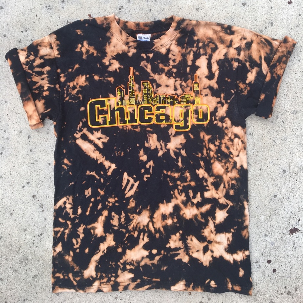 Bleached Chicago Skyline T-Shirt