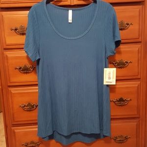 NWT Lularoe Small Classic T Ribbed Steel Blue