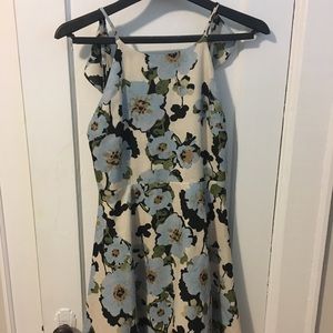 Floral ruffle low back dress