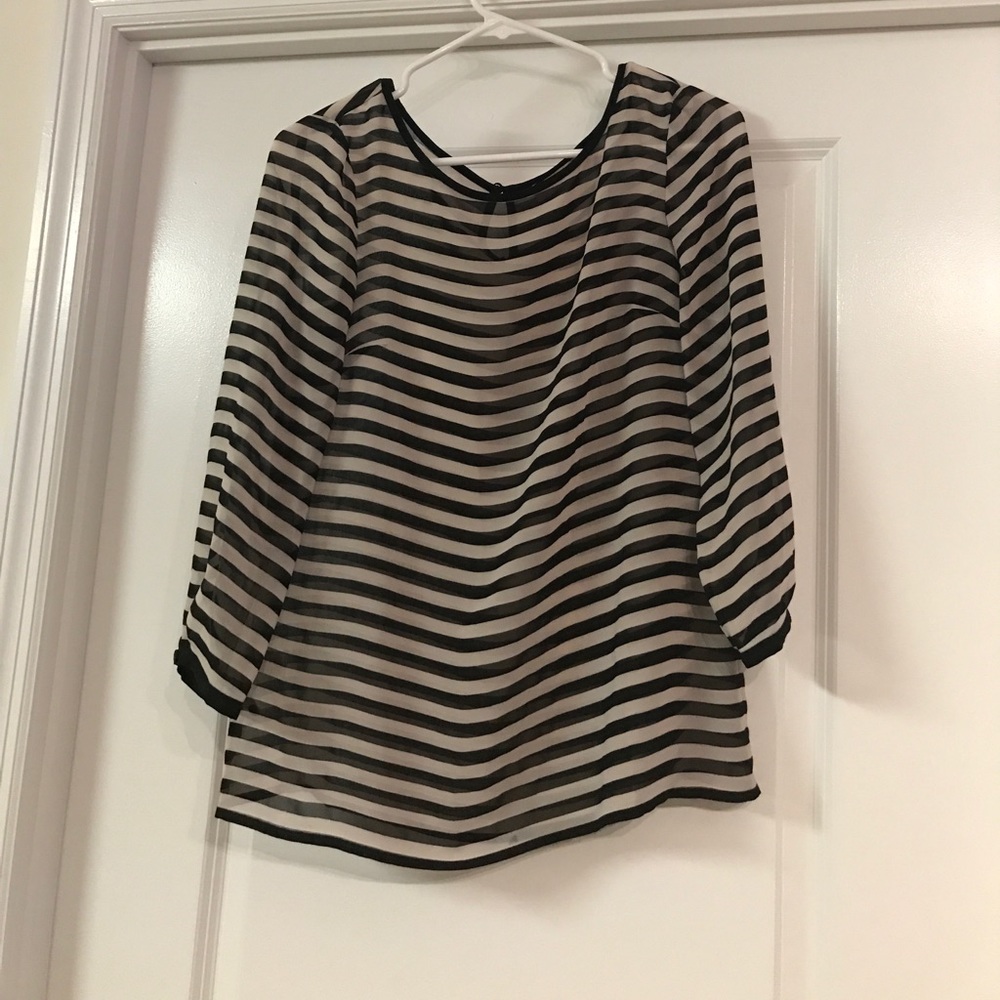 Loft black and white blouse